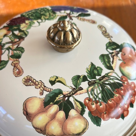 Tabletops Unlimited Vintage Fruit Design Ceramic Casserole Dish - Picture 8 of 14